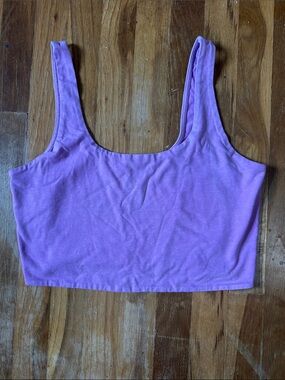 Dusty pink Scoop Neck Crop Tank Top